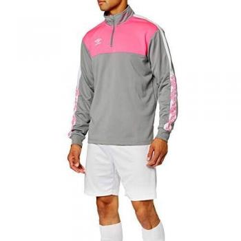 Umbro Covadonga Athletic Sweatshirt – Grey with Fuchsia Accent, XL Male