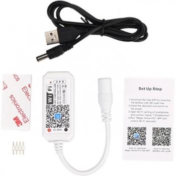 LUCKYLED WiFi USB RGB Controlador para Tiras LED, Aplicación Magic Home, DC5V-24V, Teclas 3/24 IR Remoto