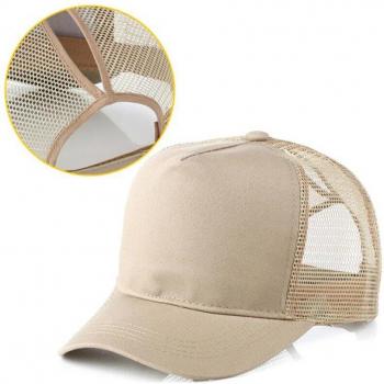 Casquette ajustable en coton noir avec maille pour femmes