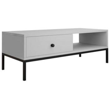 Table basse 90 cm Gris Filipo – BestMobilier – tiroir et niche inclus