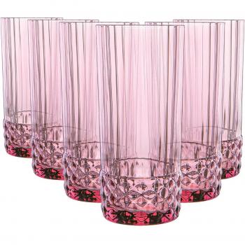Bormioli Rocco America '20s Highball Glasses 490ml Pack of 6 Lilac Rose