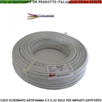 Cavo Flessibile Protetto in PVC Bianco 4x0,22 mm² Antifurto e Antifiamma