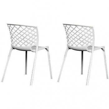 Gamera Lot de 2 Chaises Blanches Empilables