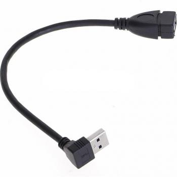 USB 3.0 90 Degree Male to Female Extension Cord
