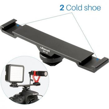 Support d’extension double à chaussure froide Ulanzi PT-2 avec accessoires vidéo (lumière LED, microphone)