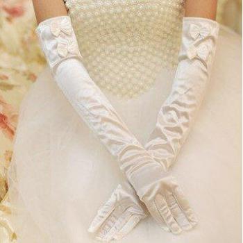 50cm Lace Gloves with Bowknot for Girls