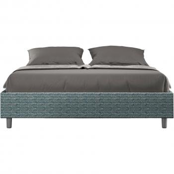 Cama de 160x200 sin Somier, Tejido Aragón 8 Azul Azelia