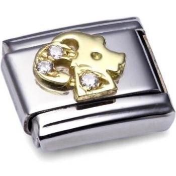 Nomination Comp. Classic STERNZ. Edelstahl, 18K-Gold und Cubic Zirc