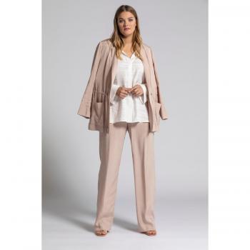 Pantaloni Mary, gamba larga, cintura elastica, Donna, Marrone, Taglia 52, Lyocell, Ulla Popken