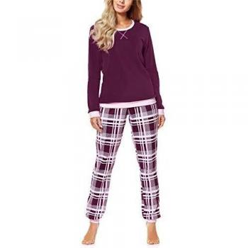 Pigiama Donna Merry Style MS10-168 Vino Quadri
