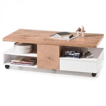 MCA furniture Couchtisch Rennes, auf Rollen, 120 x 60 cm, mit Schublade, mit Tür