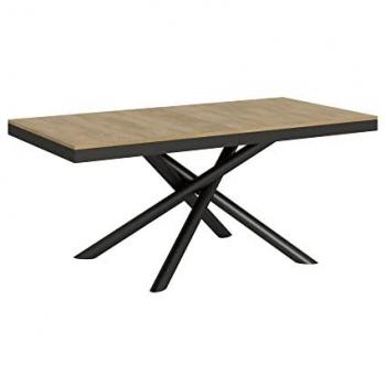 Table Extensible Anthracite Zeus Évolution 180 à 440 cm Chêne Nature
