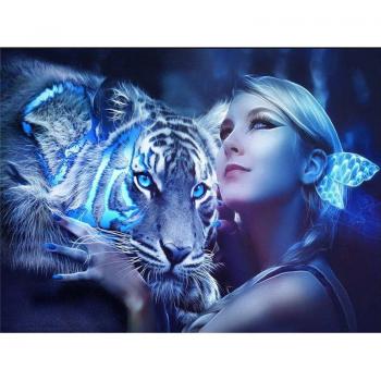 Tableau Diamant Lion Tigre