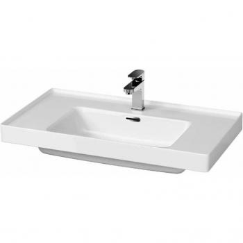 Crea Waschbecken 81 × 46 cm – Weiß, mit Überlauf und Hahnloch (Cersanit K114‑017)