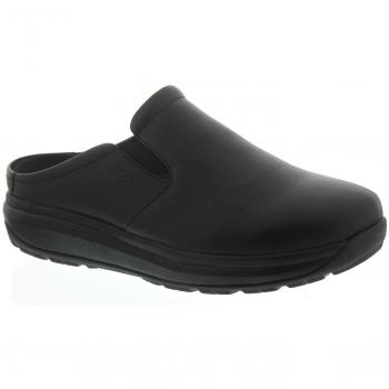 Joya Clogs Cabrio II, Black, Constructed with Full-Grain Leather and Textile, Equipped with Emotion S