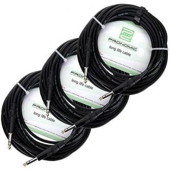 Câble jack 6,3 mm stéréo 10 m Pronomic Stage INSTS-10 (ensemble de 3)