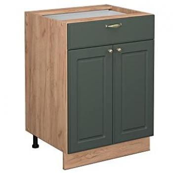 Vicco Kitchen Base 60 cm Verde‑Oro Country House con Cassetto