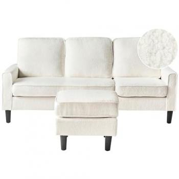Beliani Mid-Century Style 3-Sitzer Sofa mit Ottomane