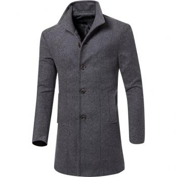 Men's Long Wool Blend Overcoat