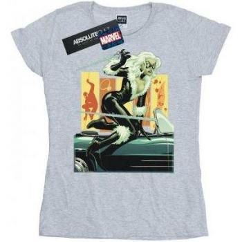 Blusa casual de algodón para dama con diseño de gato negro Marvel