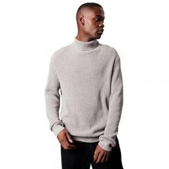 Burton Cotton Rib Roll‑Neck Jumper, Mid Grey, Size M