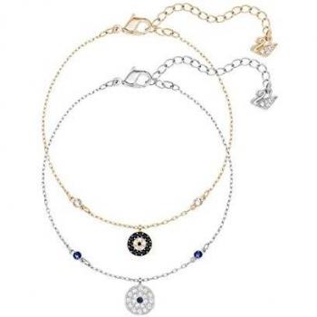 Crystal Wishes Occhio Negativo Braccialetto Azzurro Placcatura Mista Swarovski
