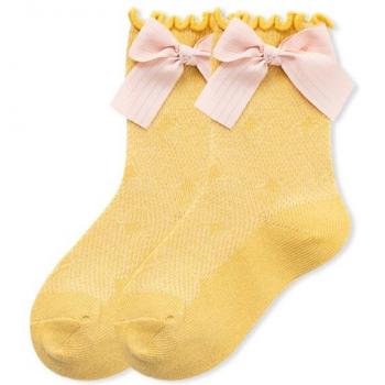 Calcetines de algodón con diseño de lazo, malla para niña y bebé, ideales para primavera y verano, 1-3 años
