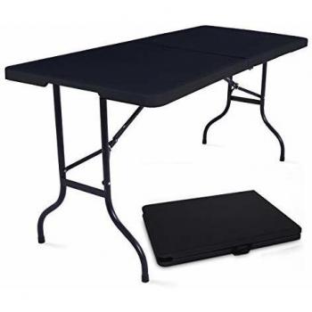 Tavolo pieghevole 8 posti nero 180 cm in PEHD