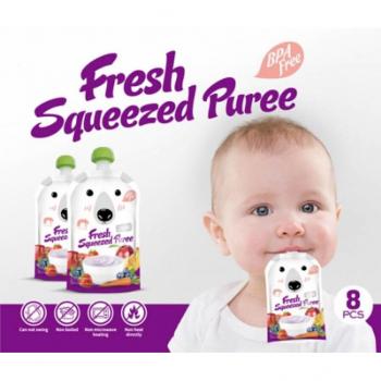 Sacets de nourrissage bébé – pack 8, fermeture refermable, pressage anti-gas