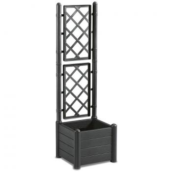 Fioriera con Grigliato Polipropilene Antracite – 43x43x142 cm
