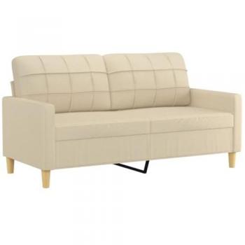 Sofá de 2 plazas de tela color crema 140 cm