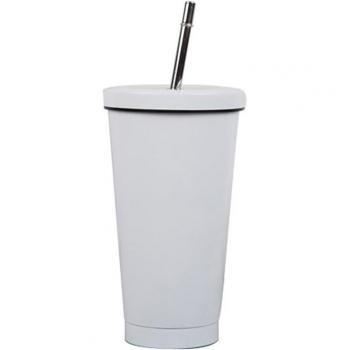 500ML Stainless Steel Drink Mug with Straw