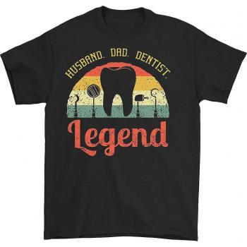 T-shirt dentiste mari légende noir M