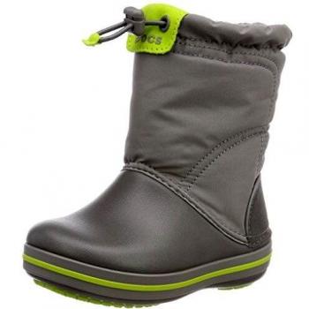 Botas de Nieve Crocs, modelo Crocband LodgePoint, Gris, Unisex niños