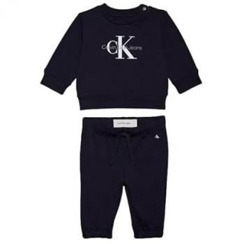 Calvin Klein Jeans Jogginganzug Monogram IN0IN00017 – Blau, Regular Fit, elastischer Bund