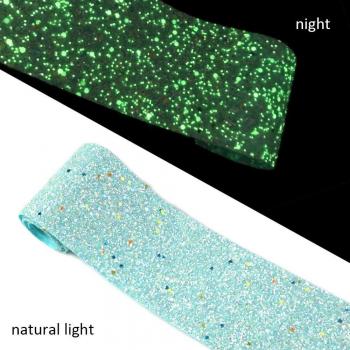 3 Glow in the Dark Chunky Glitter Artificial Leather Ribbon