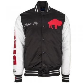 Mitchell & Ness NFL Buffalo Bills Damen‑Freundliche Winterjacke – Varsity Satin XL Schwarz