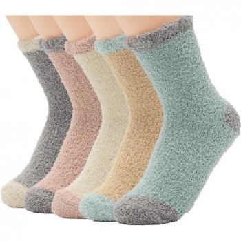 5 Pair Cute Fuzzy Winter Socks for Women