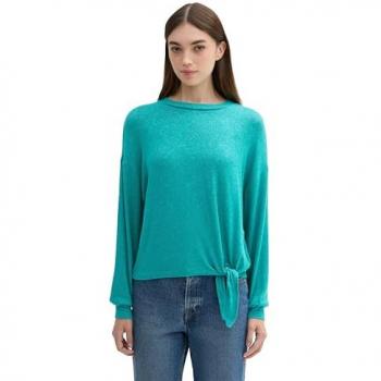 TOM TAILOR Denim Langarmshirt, mit seitlichem Knoten
