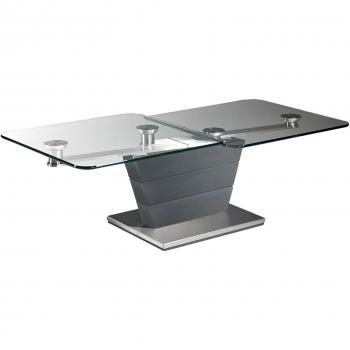 Hasse Couchtisch 7290 – Eckiger Tisch mit ausziehbaren Platten, 113 cm
