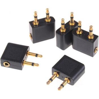 5er Set 3,5mm vergoldete Kopfhörer Adapter für Flugzeuge