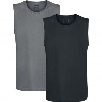 Canotta Uomo Double Tank Nero-Grigio RED by EMP S-XXL