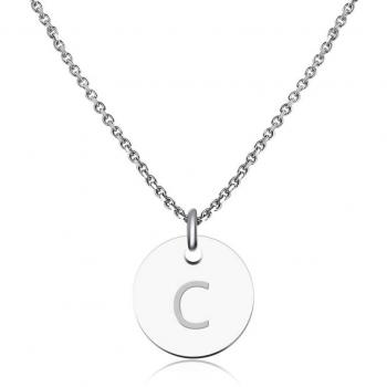 Pendentif lettre gravée en argent pour collier femme, par Good.Designs