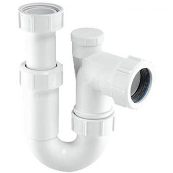 ASA10V 75 mm Silentrap P‑Trap, Adjustable Inlet Tubular, Anti‑Syphon