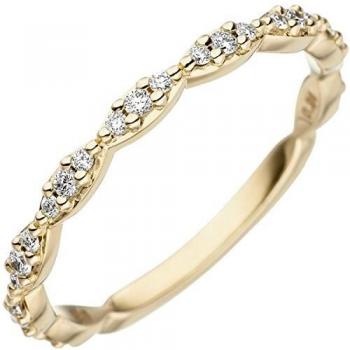 JOBO Golden Diamond Ring – 27 Diamanten – 585 Gold – Gr. 50