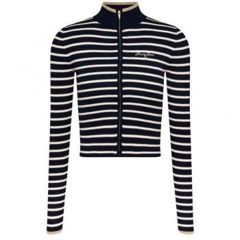 Tommy Jeans Casual Strickjacke in Schwarz Nachtblau