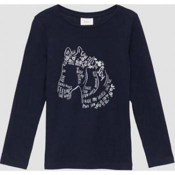S.Oliver Mädchen T-Shirt mit Glitzer-Details und langen Ärmeln