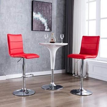 Chaises de Bar en Similicuir Rouge par VidaXL 01 FAS