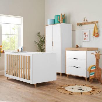 Tutti Bambini Fika 3 Piece Nursery Furniture Set Light Oak
