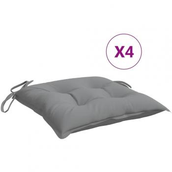 Almofadas de Cadeira VidaXL – 4 unidades, Tecido Oxford Cinza, Dimensões 50x50x7 cm